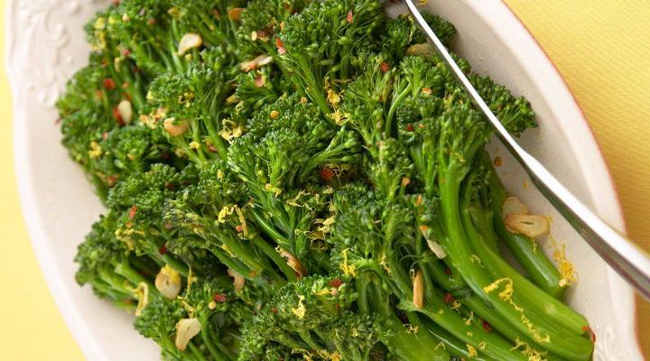 Broccolini with Crispy Lemon Breadcrumbs, Basil Oil and Aged Balsamic Vinegar Recipe