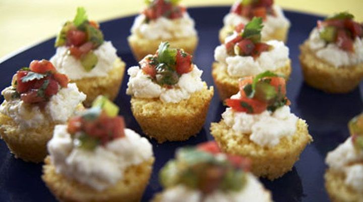 Cornbread Tartlets with Ricotta and Tomatoes Recipe