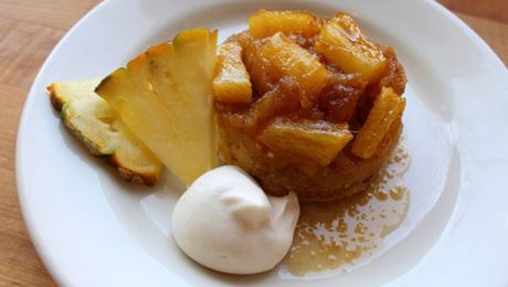 Pineapple Upside-Down Cakes with Whipped Crème Fraiche Recipe