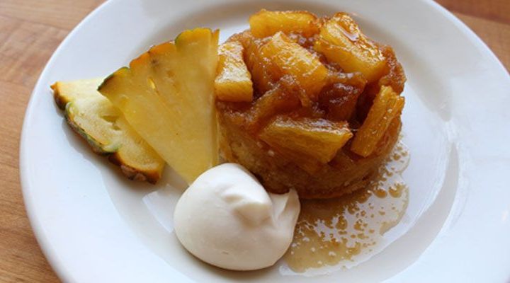 Pineapple Upside-Down Cakes with Whipped Crème Fraiche Recipe