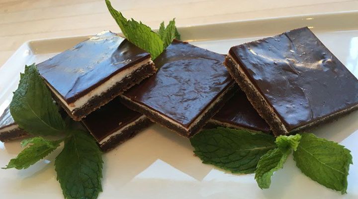 Brownies Layered with Mint Topping and Chocolate Ganache Recipe