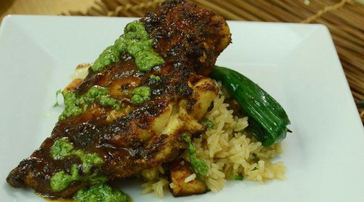 Grilled Chicken Breasts with Ricotta Salata Salsa Verde Recipe