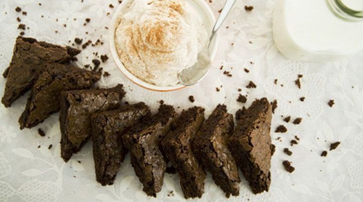 Mexican Chocolate Fudge Brownies with Cinnamon Whipped Cream Recipe 
