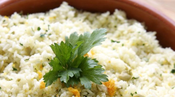 Orange Rice With Green Olives And Herbs Recipe