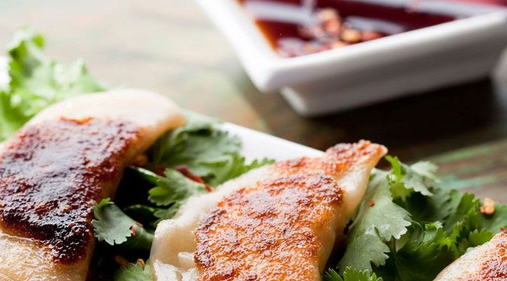 Peanut and Coconut Potstickers with Sweet & Spicy Dipping Sauce Recipe