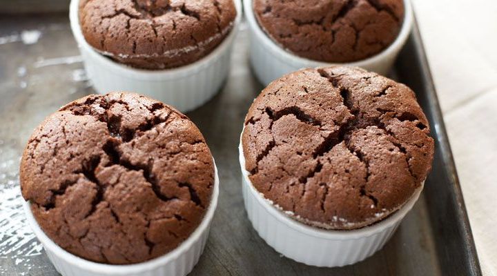 Scharffen Berger Chocolate Souffle Cake with Salted Creme Caramel Recipe