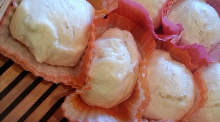 Steamed Coconut Buns with Hoisin BBQ Pork and Pickled Carrot Slaw