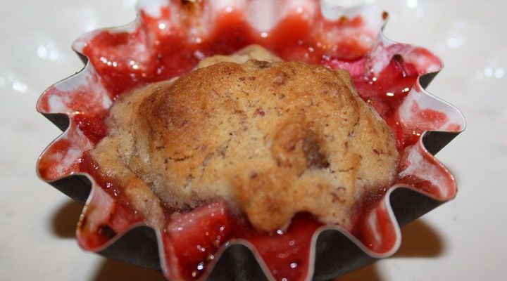 Tiny Strawberry Rhubarb Crisps with Vanilla Bean Whipped Cream Recipe